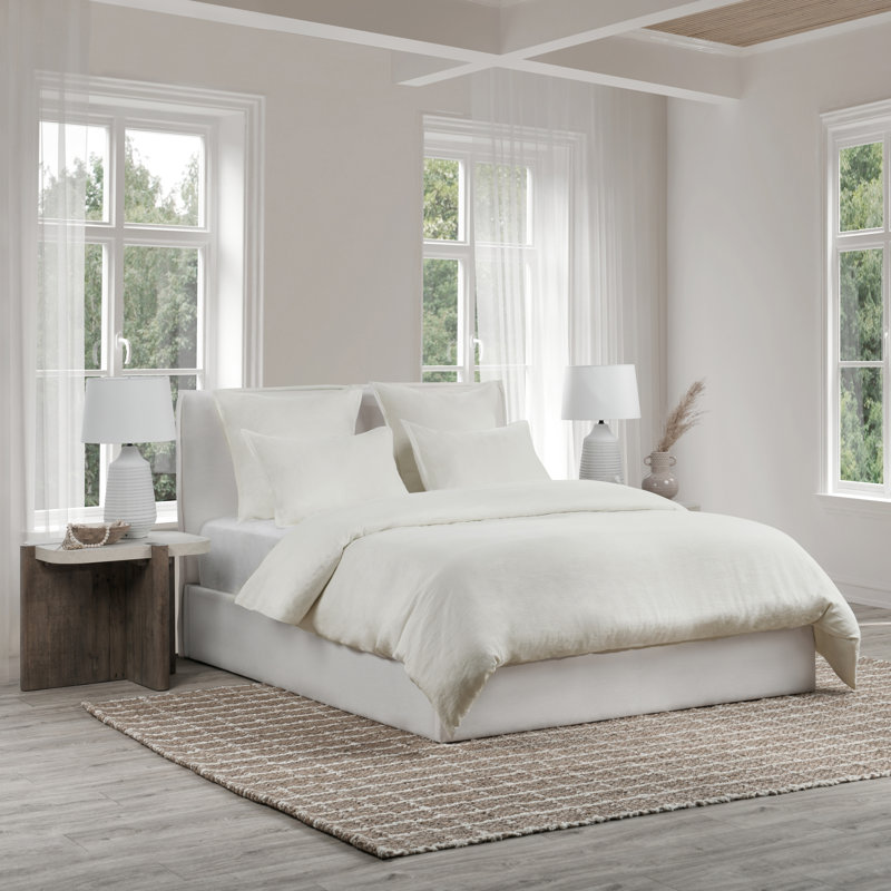 Talia Linen Pillow Sham, King, Ivory