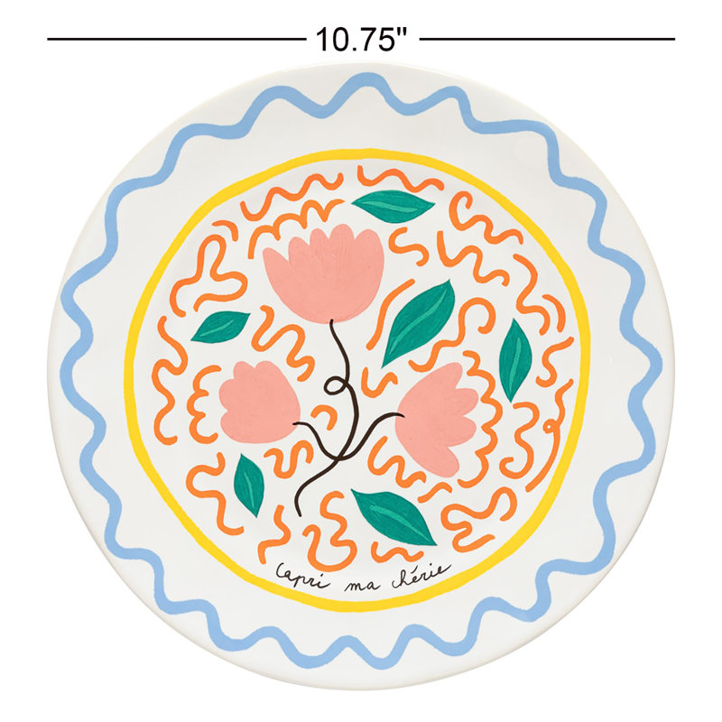 Summer Bliss Handmade Stoneware Dinner Plate