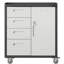 Armoire à outils de garage en métal - Bureau, maison, organisateur. 360 roues verrouillables, plateau surélevé. 4 tiroirs latéraux, rangement. Garage noir / gris avec roulettes, maison. Dessus, zone. .-874328234