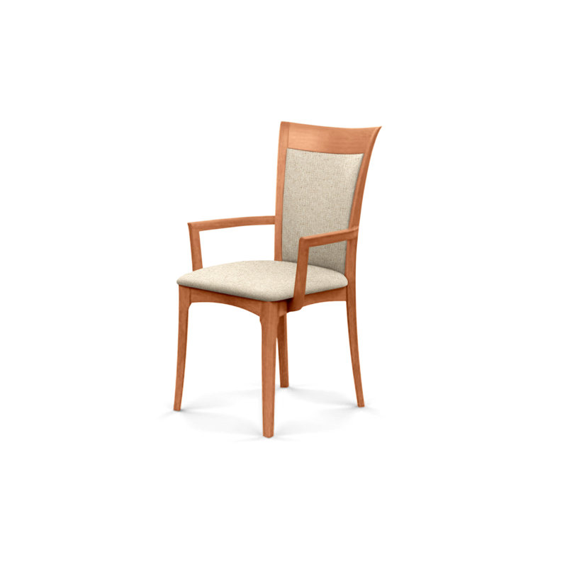 Morgan 19.25'' H Upholstered Armchair, Natural Cherry, Hemp Fabric
