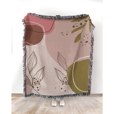 Hand-Drawn with Earth Tone Cotton Blanket