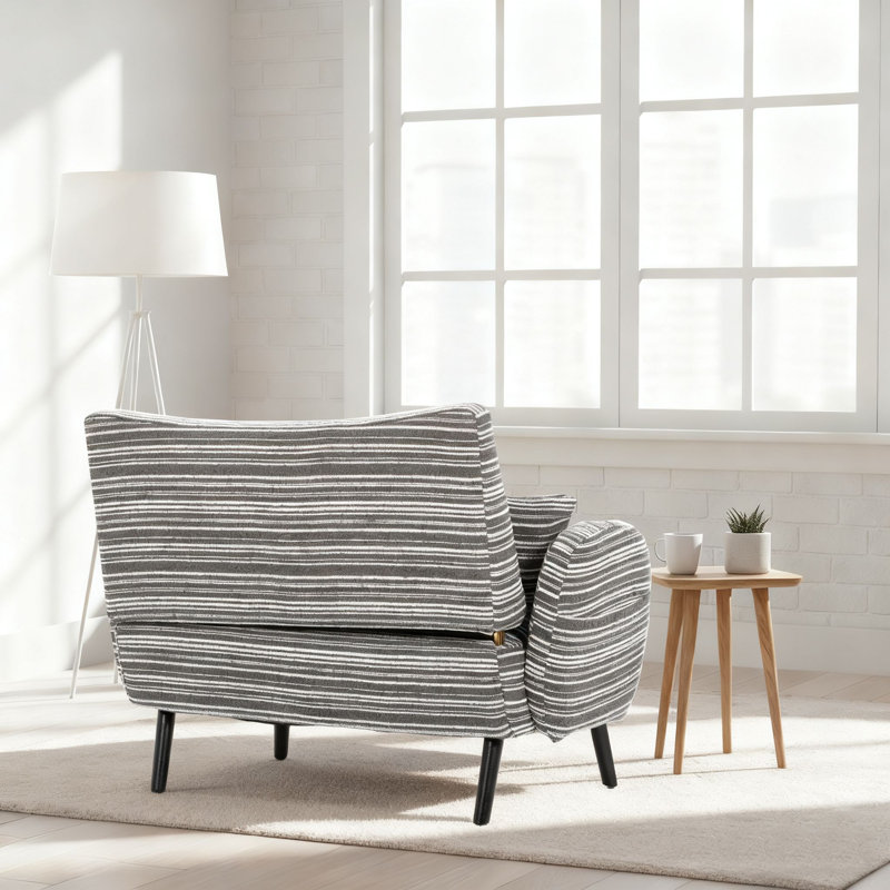 Fauteuil d'appoint rembourré Mid-Century, Gris foncé