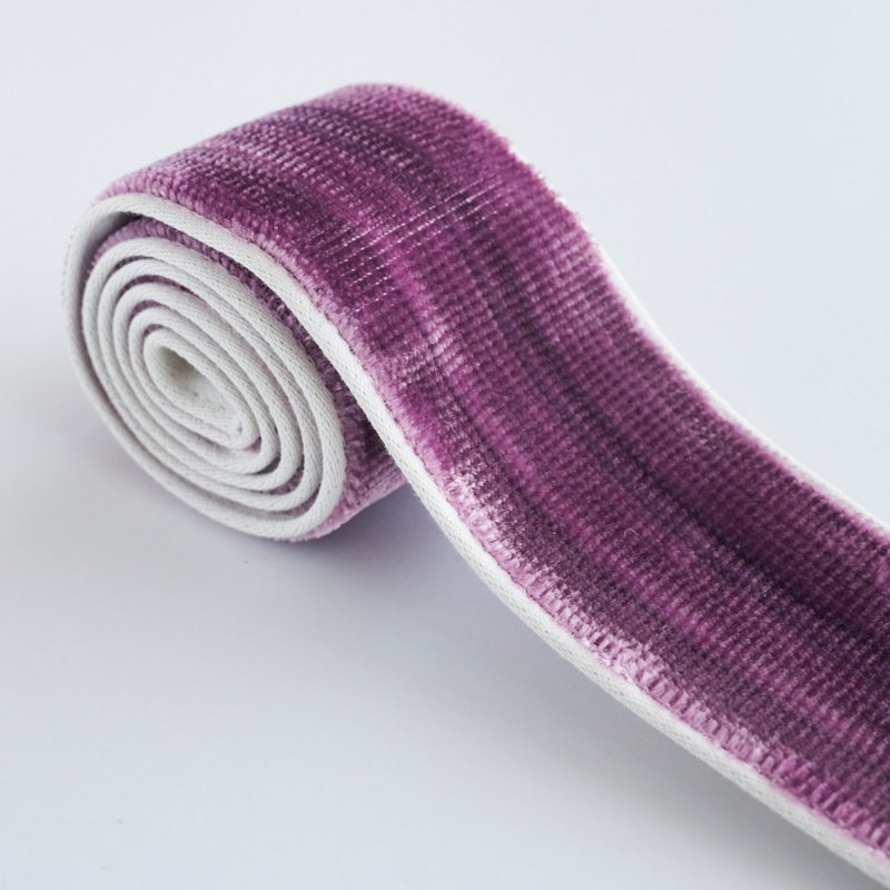 Ruban de velours étroit Gaspard, Aubergine