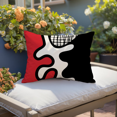 Vido Abstract Reversible Indoor/Outdoor Rectangle Pillow
