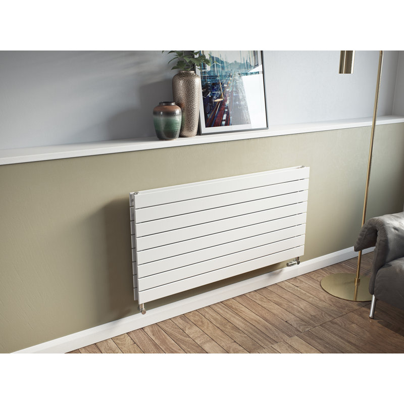 Andrew Horizontal Designer Radiator, White, 59.5 cm H x 90 cm W x 8.6 cm D