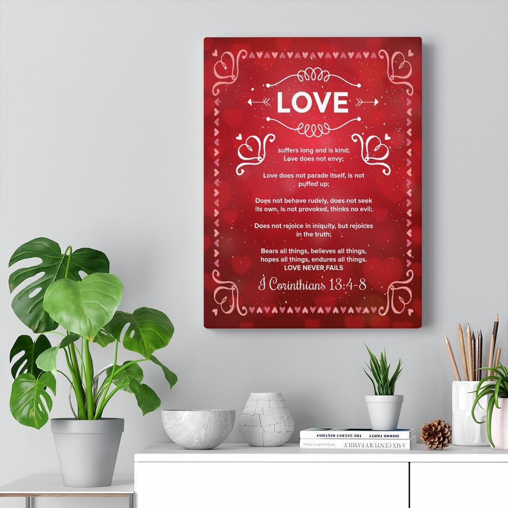 Scripture Walls Love Never Fails 1 Corinthians 13:4-8 Christian Wall A -  Express Your Love Gifts