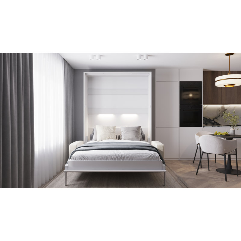 Neidelin Upholstered Bed, White/Cream