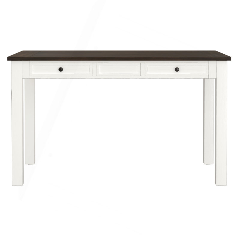 Ensemble de salle à manger brun et blanc 6 pièces