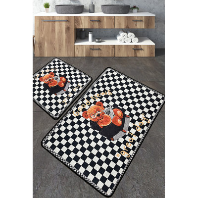 Ensemble de luxueux tapis de bain (2 pièces) en polyester antibactérien de 23,6 po x 39,4 po et de 19,7 po x 23,6 po | Poils doux de 0,4 po de hauteur, dessous antidérapant, lavable à la machine | Idéal pour le confort et la sécurité de la salle de bain
