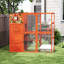 Chat d'extérieur de 70 po de hauteur, 4 conceptions avec fenêtres en filet, 2 salles de repos, plateformes, abri, motifs colorés oranges pour animaux de compagnie