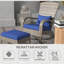 Ensemble de chaise Adirondack et repose-pieds en osier avec coussins rembourrés-86642345