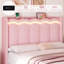 Ensembles de chambre à coucher 2 pièces, lit tapissier à DEL avec usb et 2 tiroirs, commode à 5 tiroirs de l 39,4 po-1152915085-1152915084