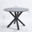 Table de salle à manger de style Mid-Century de 42,1 po pour 4 à 6 personnes avec plateau rond en MDF, table de salle à manger à piédestal, table basse de loisir, pieds croisés