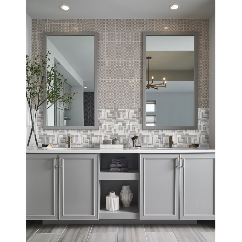 Marello x 12 in. x 12 in. Polished Marble Mosaic Floor and Wall Tile