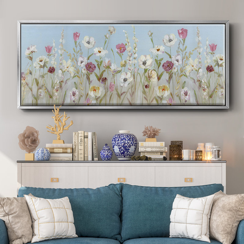 Fleurs printanières - toile encadrée, H 20 po x l 50 po