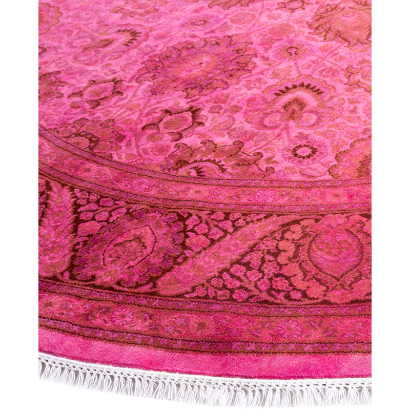 Overdyed One-of-a-Kind 7' 1" X 7' 1" Hand Knotted Area Rug
