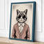 Cat in Cardigan Boho - Wrapped Canvas-1749346828-1749346838