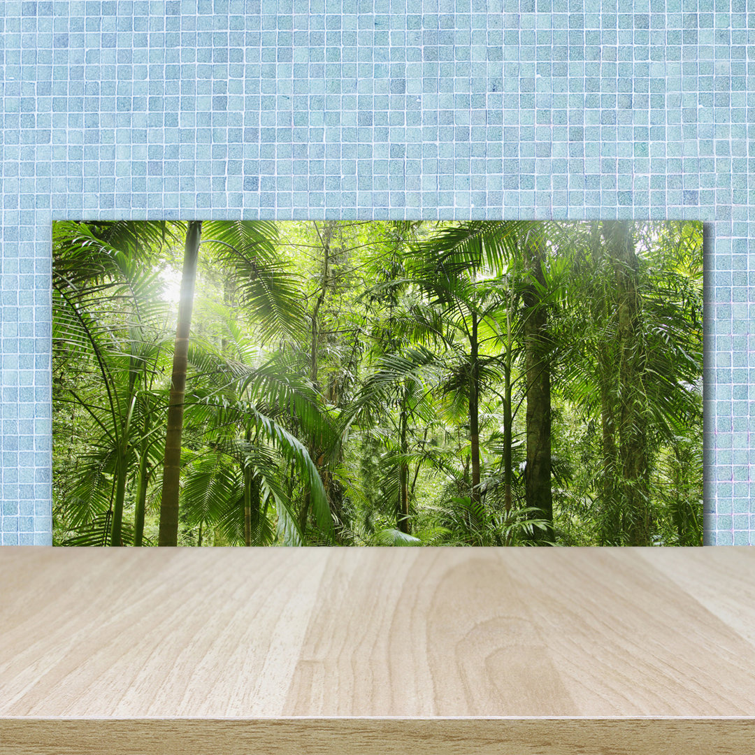 50 cm x 100 cm Glas Spritzschutzpaneel Tropical Forest