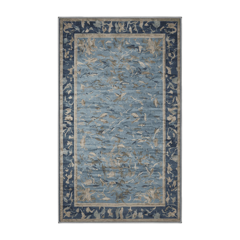 Tapis gris soyeux et moelleux, Rectangulaire 3 pi x 5 pi