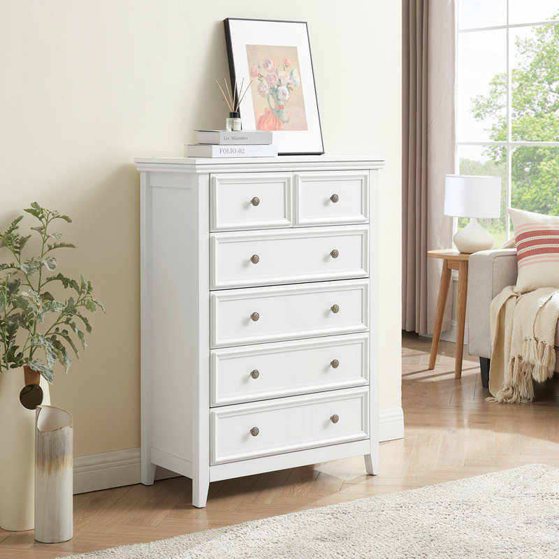 Commode 6 tiroirs Modern, Blanc