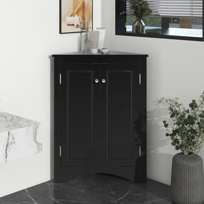 Armoire de rangement triangulaire pour salle de bain avec tablettes réglables