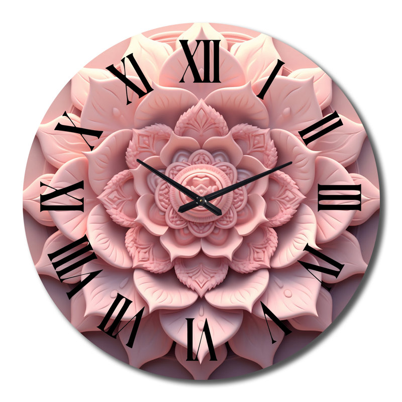 Horloge murale délicate Lotus Mandala IV - Boho Mandala, Grand