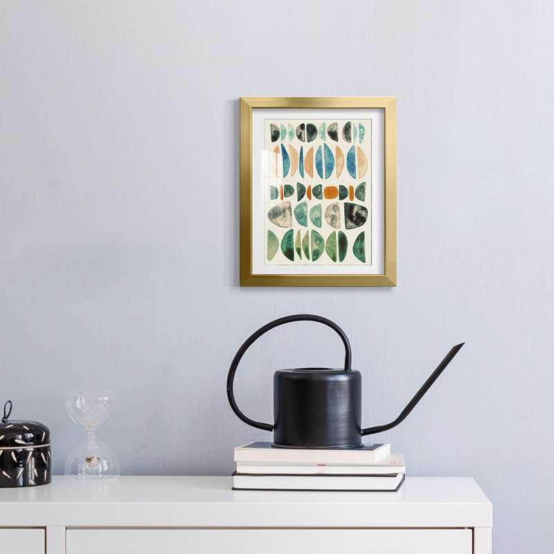 Semi Stack II -Framed Print, 25.5" H x 17.5" W, Gold