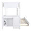 Lit simple superposé simple avec lit gigogne, rangement et bureau, peu encombrant, blanc