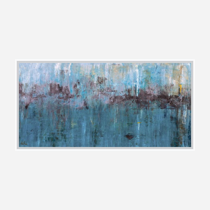 «Blue Topaz» encadrée par John Beard, Blanc, H 38 po x l 74 po x P 2 po
