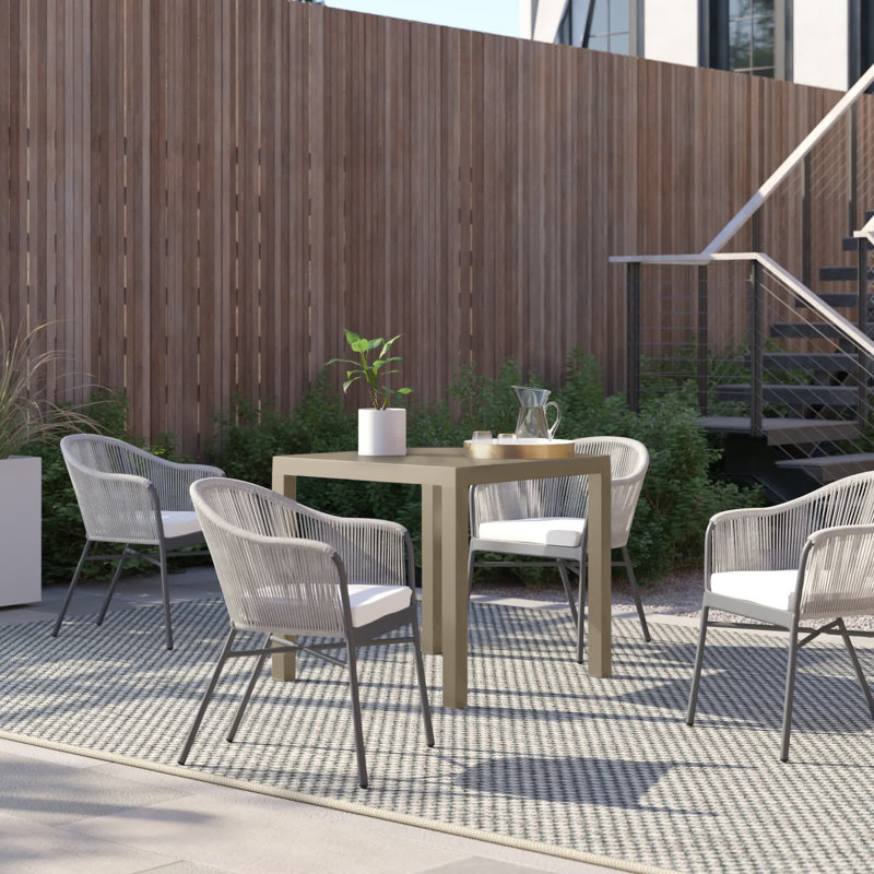 Outdoor Dining Table , in. W 31.5'' in. D, Taupe, 55 Inch