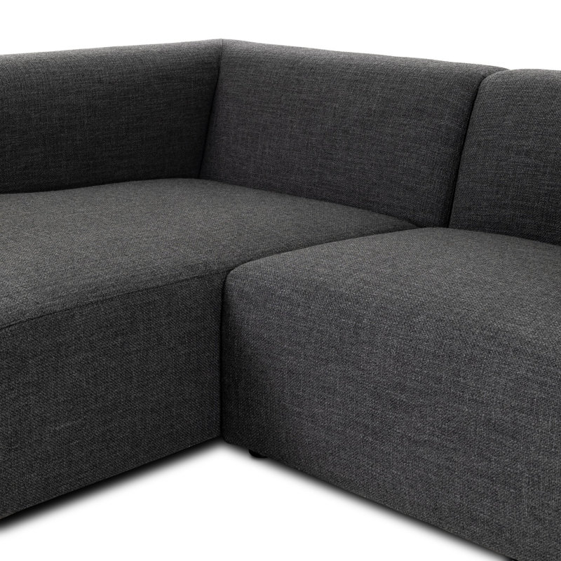 Lawndale Chaise Sectional, Left Hand Facing, Saxon Charcoal Polyester Blend