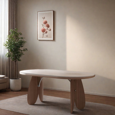 Mid-Century Oval Rock-Slab Dining Set