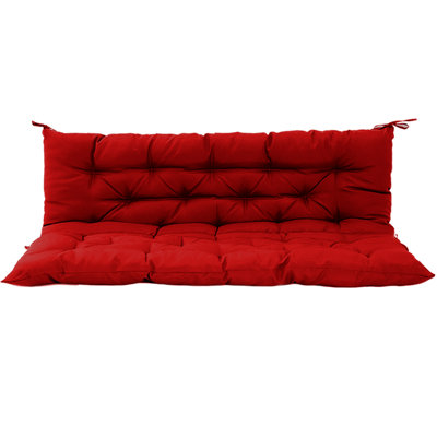 Swing Cushions 2-3 Seater Replacement, Outdoor Thicken 4" Porch Swing Cushions, Waterproof Bench Cushion With Backrest, Backyard Garden Furniture Porch Swing Cushions
