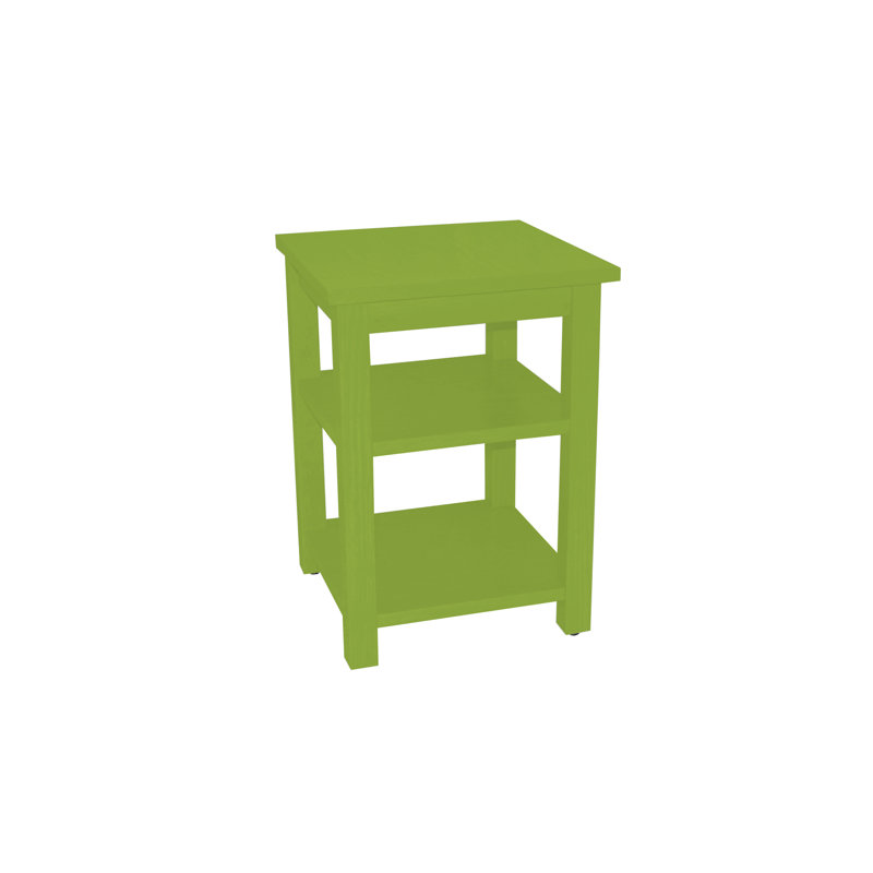Table de chevet en bois massif Angeleque, Vert lime