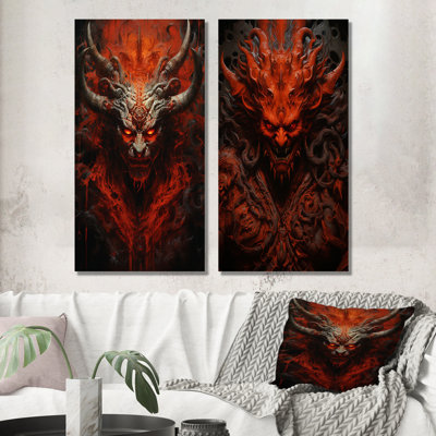 Hinduism Asuras Demon Fiery Flame - Hinduism Wall Art Prints Set Of 2