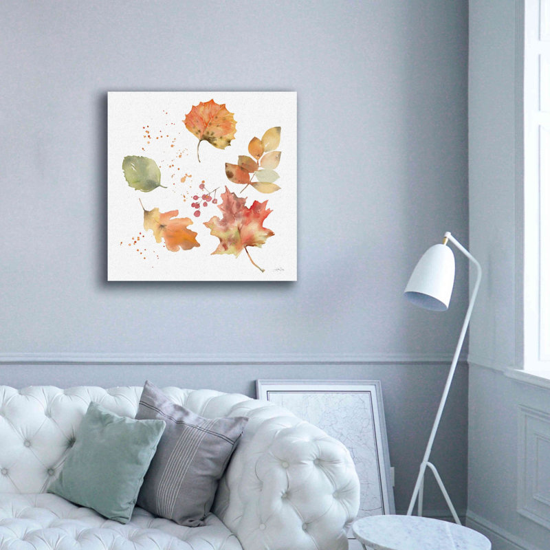 «Falling Leaves I» par Katrina Pete, estampe numérique sur toile, H 37 po x l 37 po x P 1,5 po