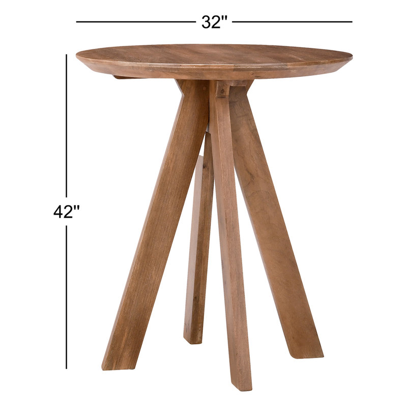 Furley 32" Round Counter Height Dining Table, Brown, 42"