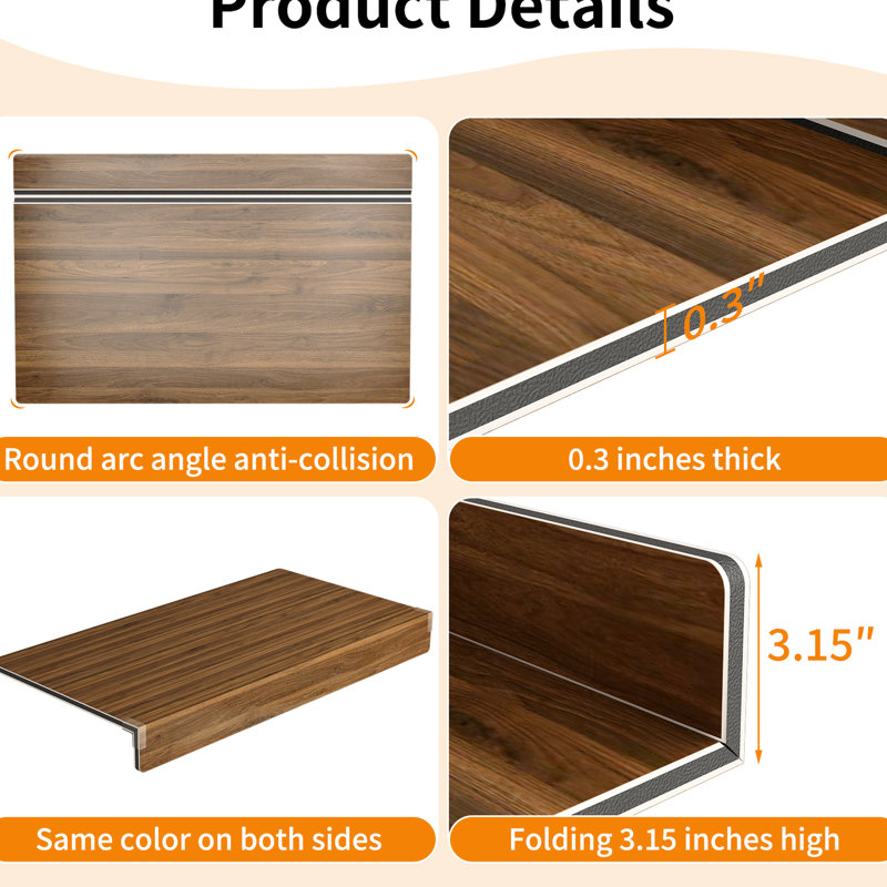 5 pièces de couvre-tablettes en mousse de noyer pour armoire de salle de bain, avec grain de bois imprimé et 10 supports de protection en acrylique à angle droit pour étagères de cuisine, pièces 