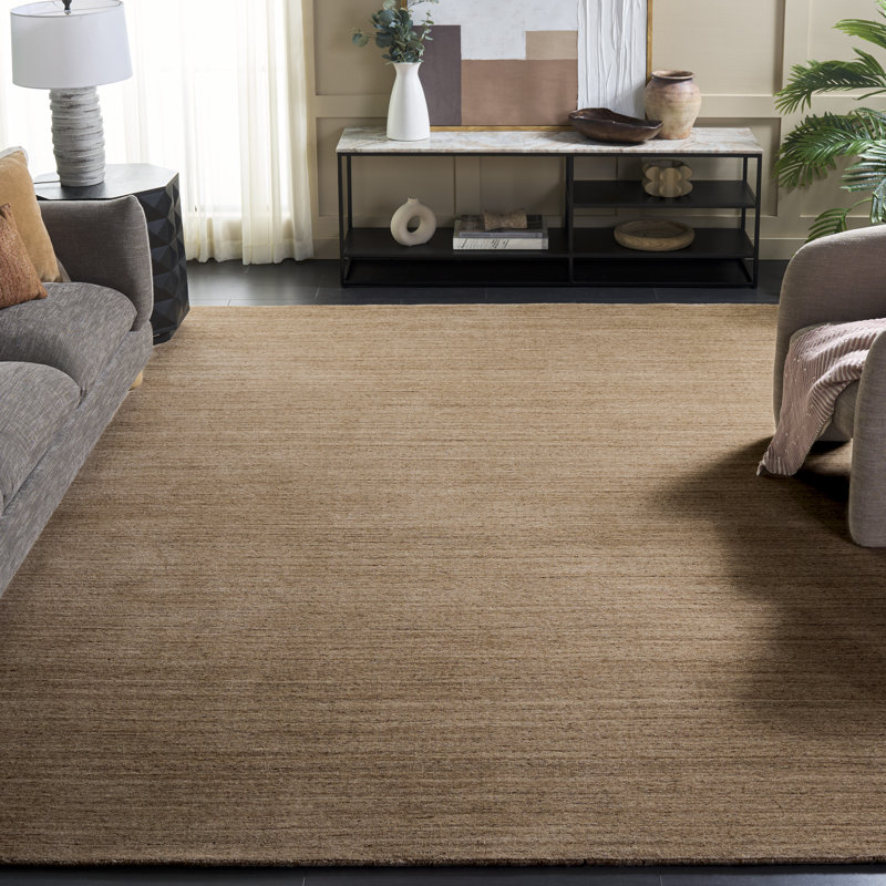 Tapis naturel en laine / coton tissé à la main Harin 876, Rectangle 8 pi x 10 pi