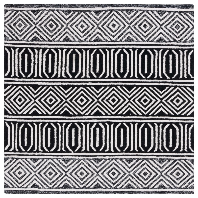 Haruno Hand Tufted Performance Geometric Rug, Rectangle 4' x 6'