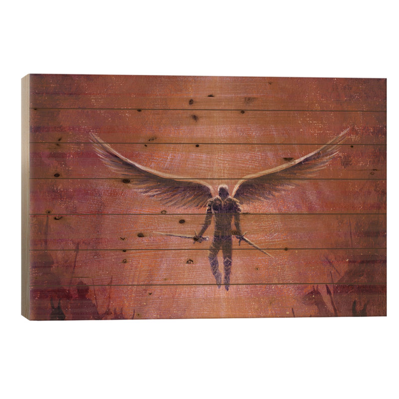 Ange, fantaisiste, art onirique, H 18 po x l 26 po x P 1,5 po