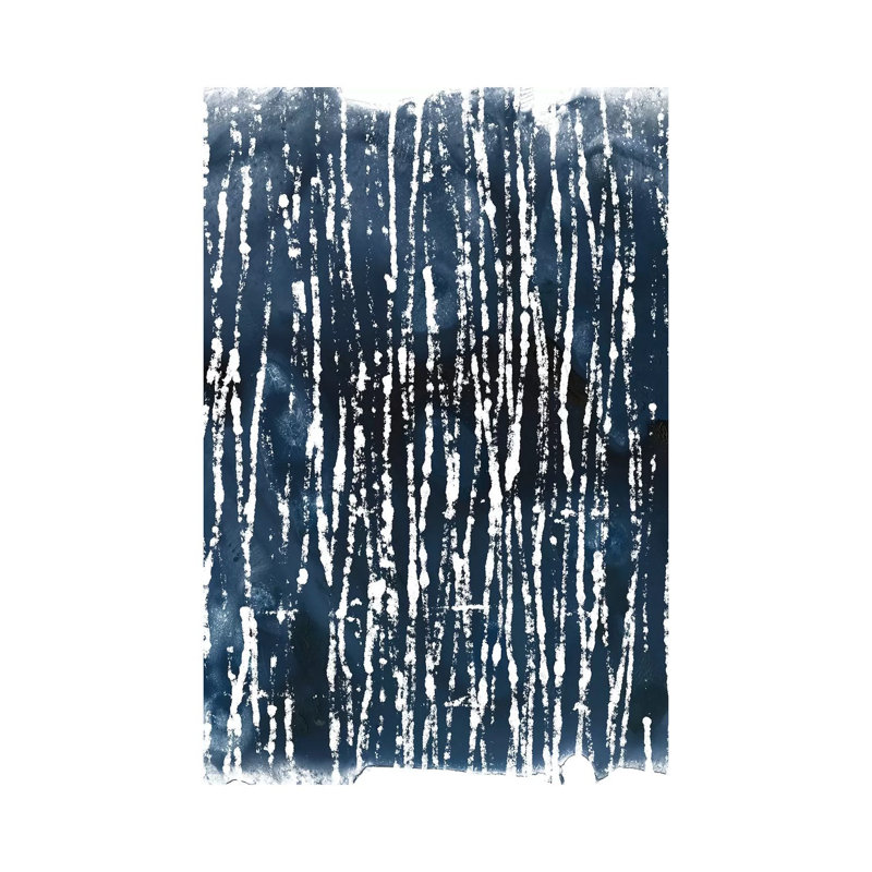 Indigo Ink Motif III by June Erica Vess - Wrapped Canvas Painting, 20.32 cm H x 30.48 cm W