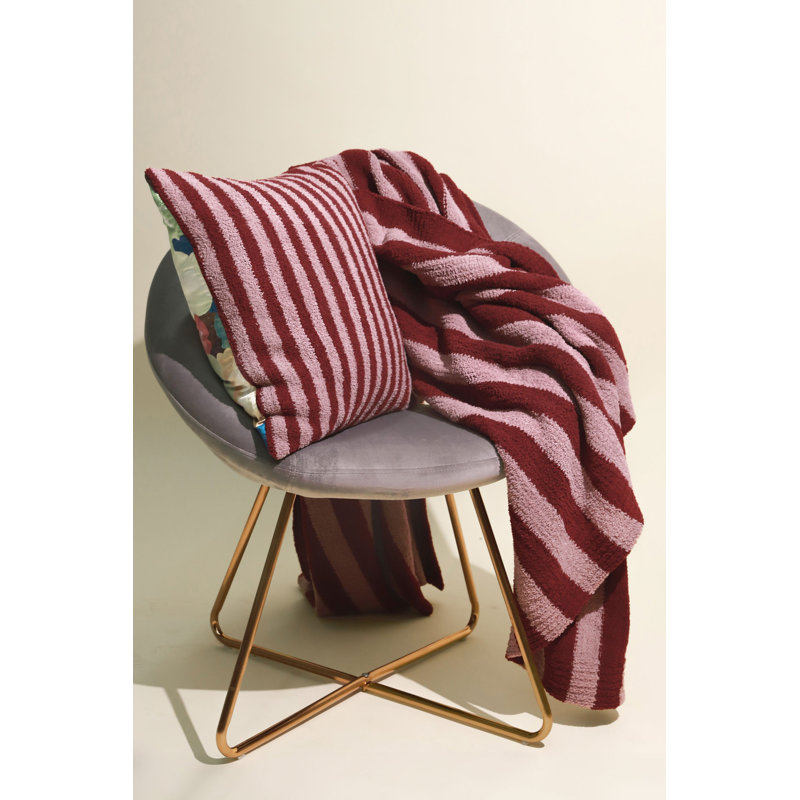 Sunset Soiree Throw Blanket, Cherry Striped