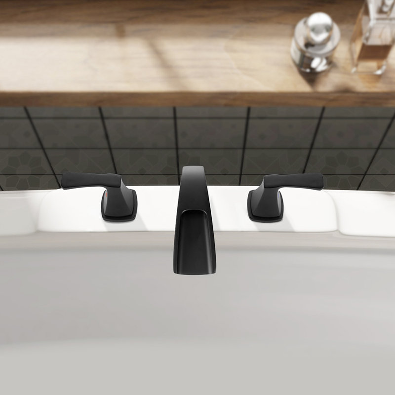 Doris 2-Handle Widespread Roman Tub Faucet, Matte Black