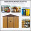 Remise de rangement extérieure en métal 8 pi x 4 pi avec porte coulissante et fondation pour cour, patio et pelouse-119458023