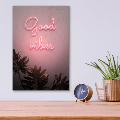 «Good Vibes In Neon Pink» par Epic Portfolio, art mural en verre acrylique