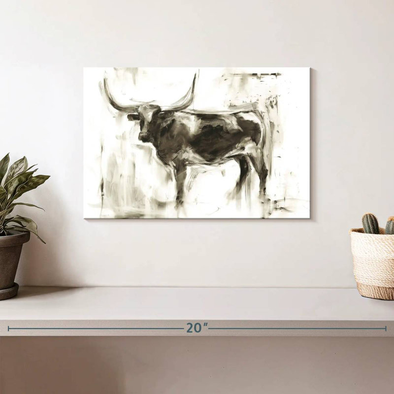 Longhorn Study I, 8" H x 12" W
