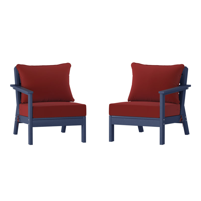 Ensemble de sièges profonds avec coussins, Red, Marine