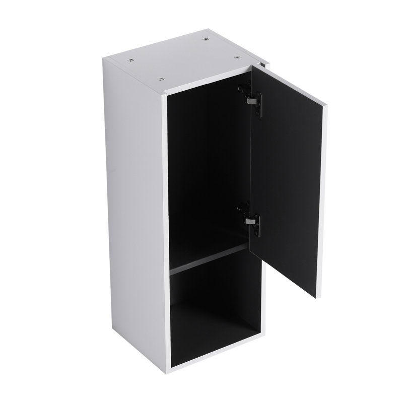 12" Wall-Mounted Bathroom Side Cabinet With Shelf, Soft-Close Door And Modern Floating Design, White