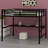 Metal Loft Bed With Power Outlet And LED Lighted, Space-Saving